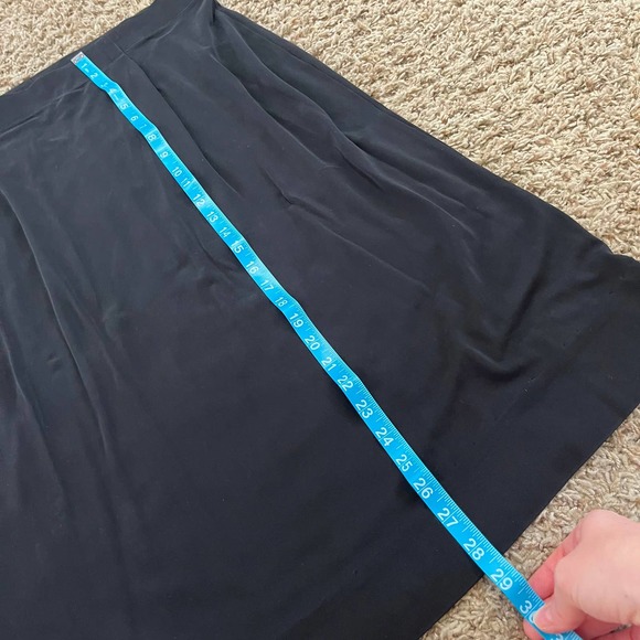 Eileen Fisher Straight Skirt Women's Size Large Black Elastic Waist Knee Length - Picture 5 of 5